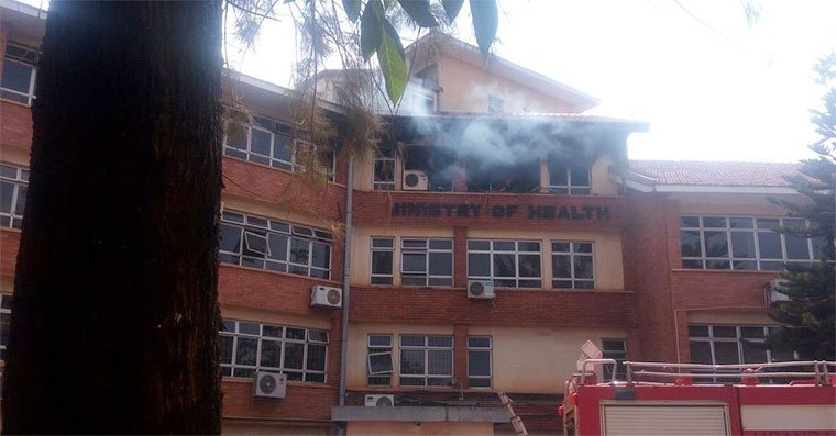 Ghana’s Ministry of Health headquarters on fire