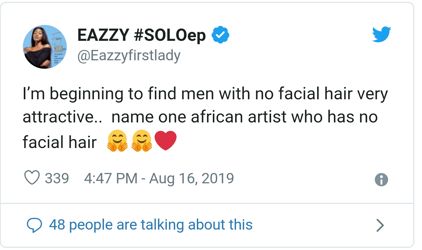 I find men with no facial hair attractive – Eazzy