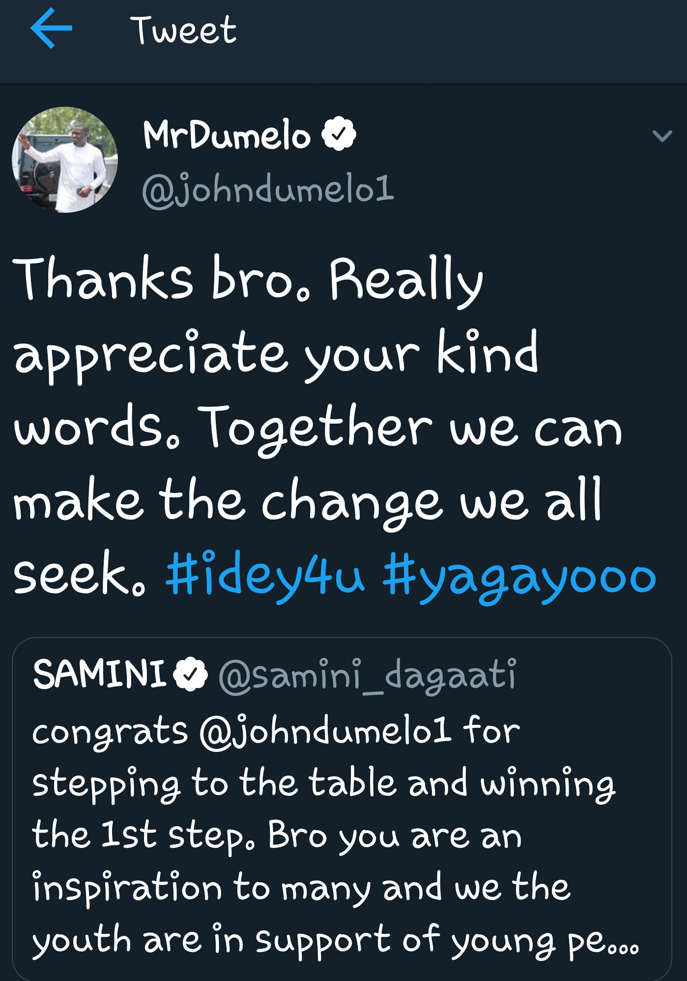 Samini congratulates John Dumelo and urges him to be a positive difference