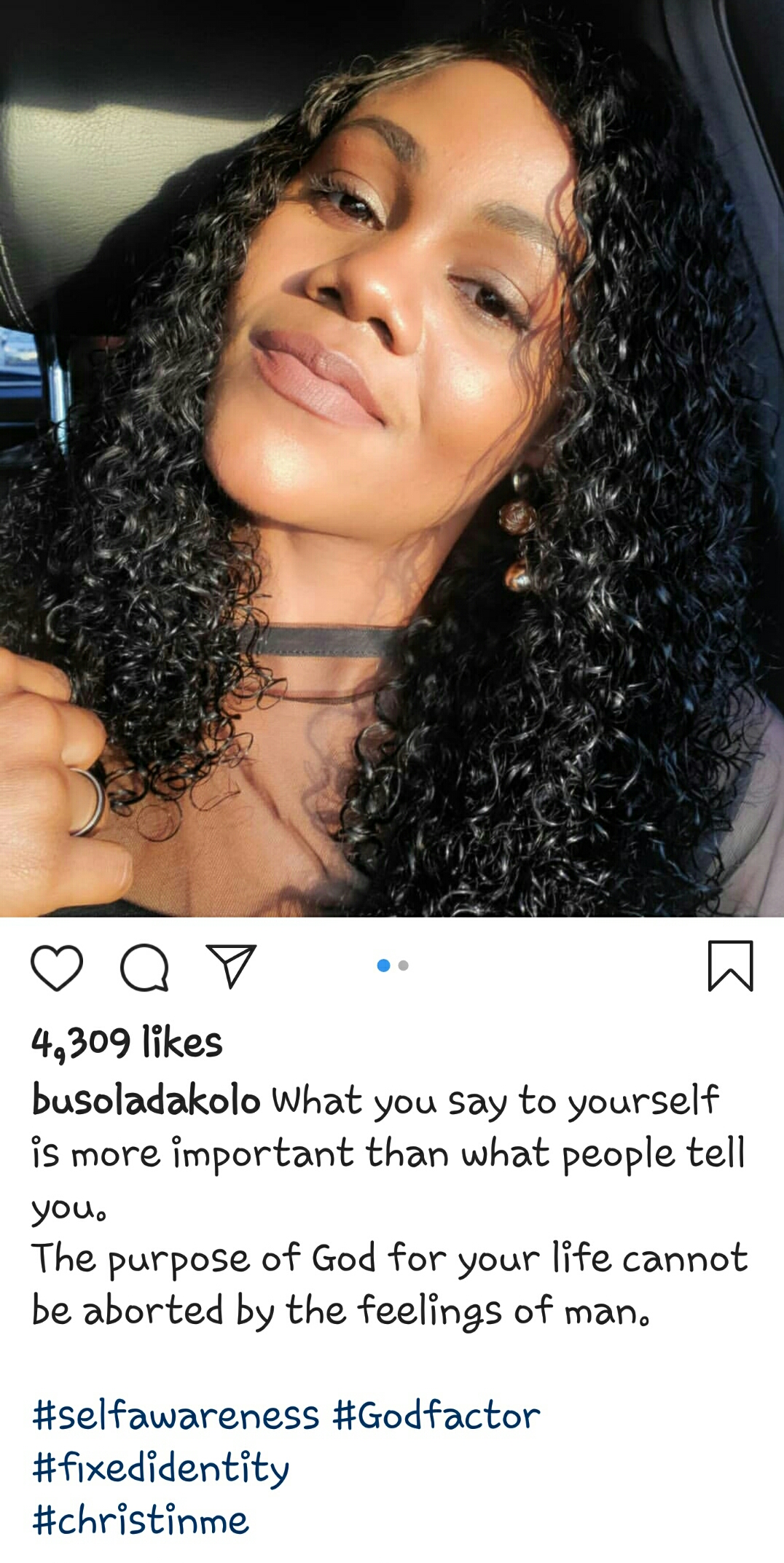 What you say to yourself is more important than what people tell you"-Busola Dakolo