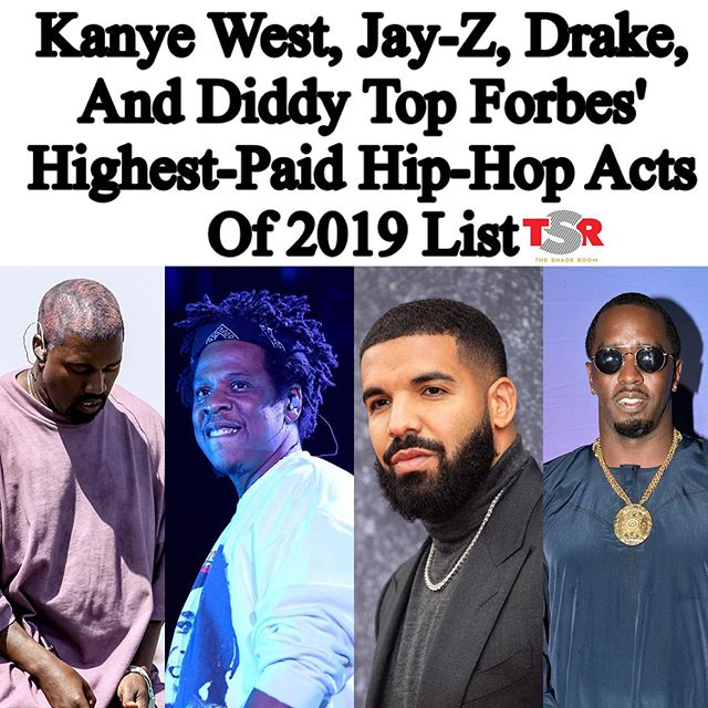 Forbes 2019 list with Kanye West, Jay Z, Drake 