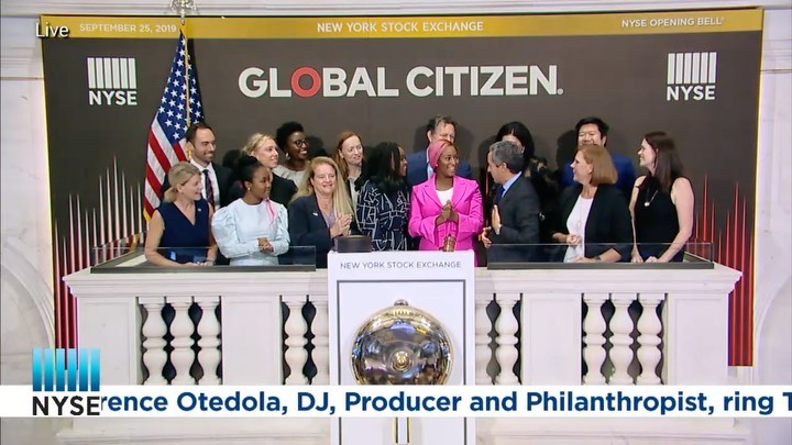 Femi Otedola daughter DJ Cuppy rings the bell at NYSE 