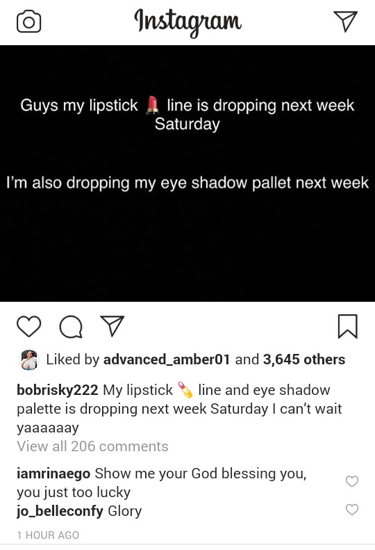 Celebrity gay Bobrisky launches major lipstick and eyeshadow collections