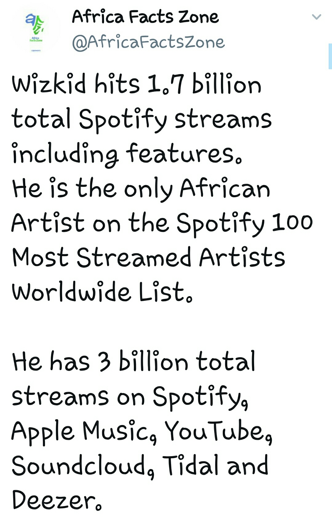 Wizkid gains 1.7 billion total Spotify streams
