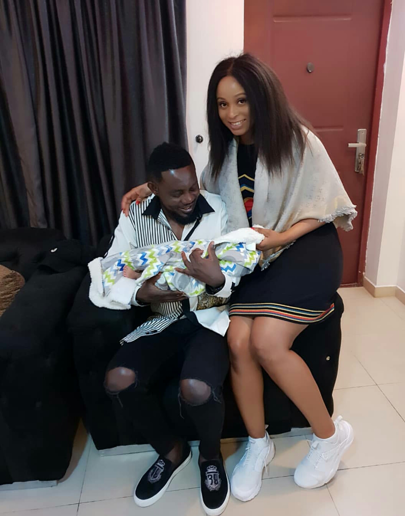 Comedian AY and wife appear in cheerful photo as they show love Toyin Abraham's baby 