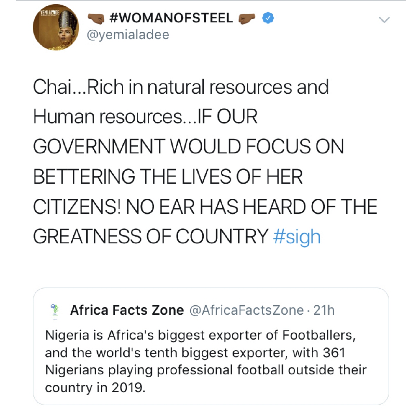 Yemi Alade hits hard at Nigerian Government for not improving lives of citizens after recent positive report about Nigeria