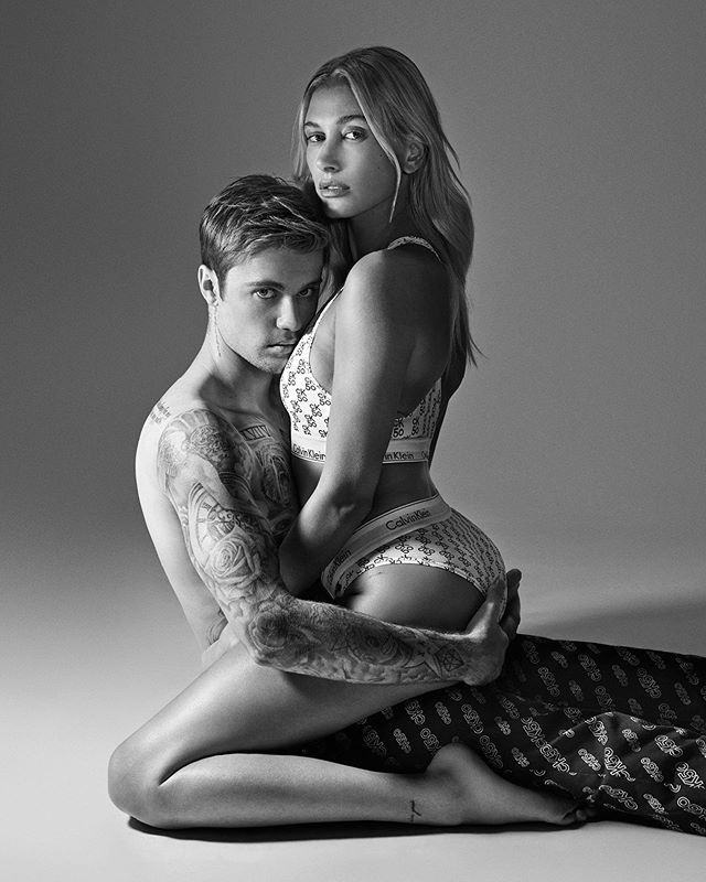 Justin Bieber and bae Hailey Bieber in a CK photoshoot 