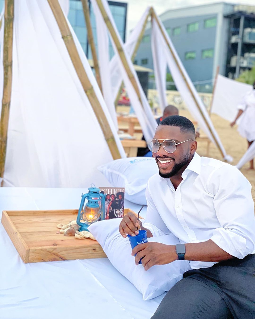 Tap into this Monday anointing, says Tobi Bakre as he chills by the beach