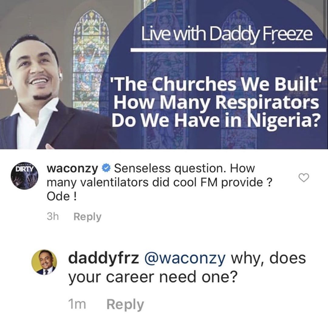 Daddy Freeze silence Waconzy for shading his opinion over Coronavirus