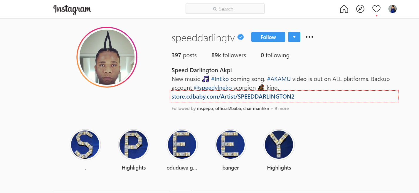 Drama as Speed Darlington’s Instagram fake page gets verified, He reacts 2 speedy
