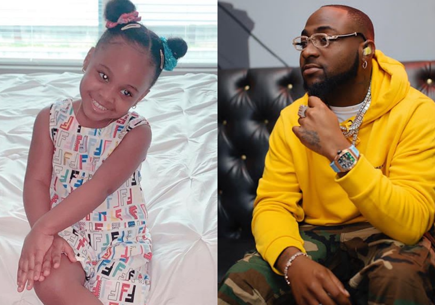 Davido gush about his daughter, Hailey as she stuns out in her Easter Outfit (Photo)