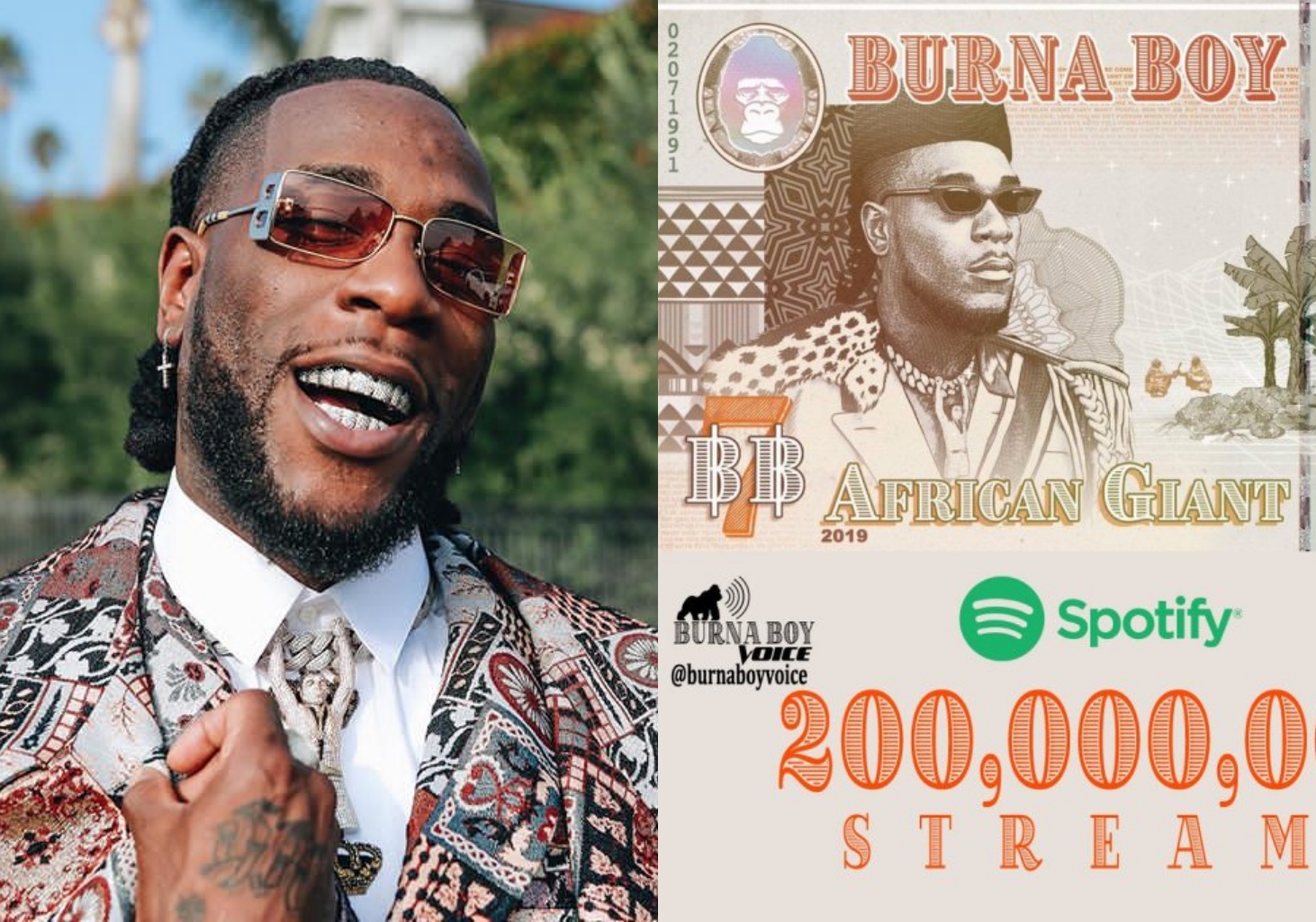 Burna Boy's 'African Giant' becomes most streamed album on Spotify