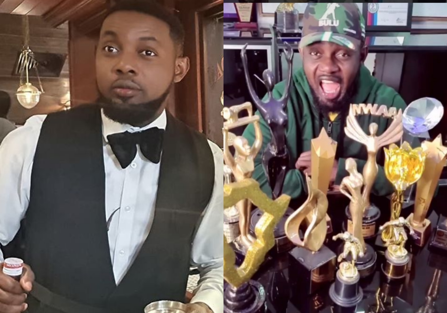 Comedian AY flaunts his awards cabinet as he gush about his hard-work (Video)