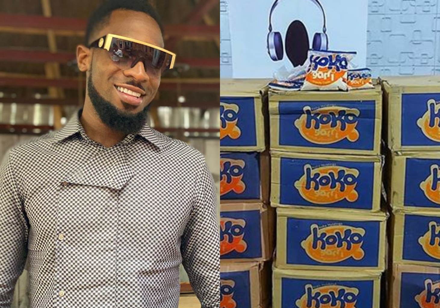 Dbanj donates 'Koko Garri' to support COVID-19 emergency food boxes (Photos)