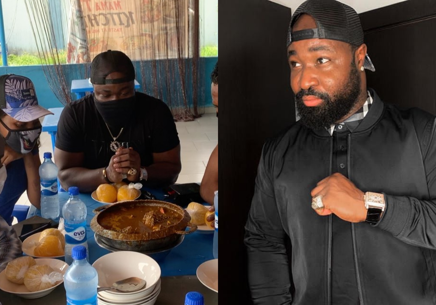 Harrysong and crew members turn heads with hilarious breakfast (Video)