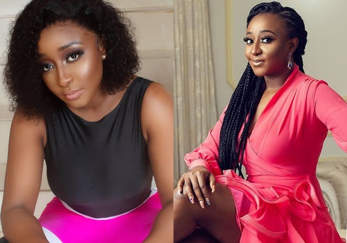 "Brown Sugar" – Ini Edo flaunt hot legs as she stuns out adorable red outfit (Photos)