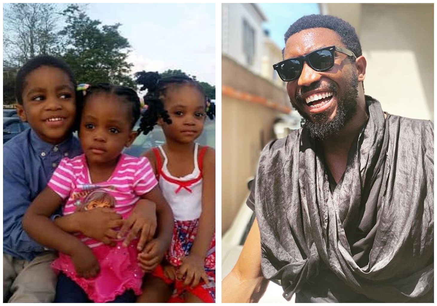 Timi Dakolo shares epic throwback of his kids, recalls how he was able to perform mother's role (Photos)