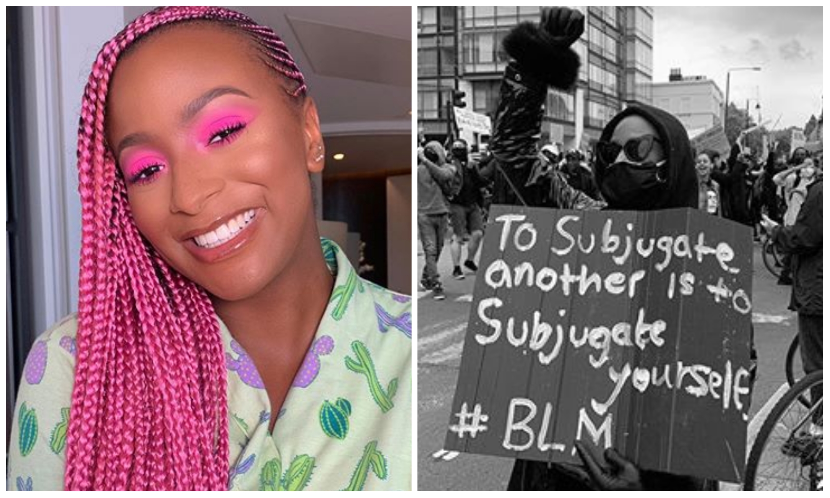 DJ Cuppy joins Black Lives Matters protest in London, calls for change (Photos)