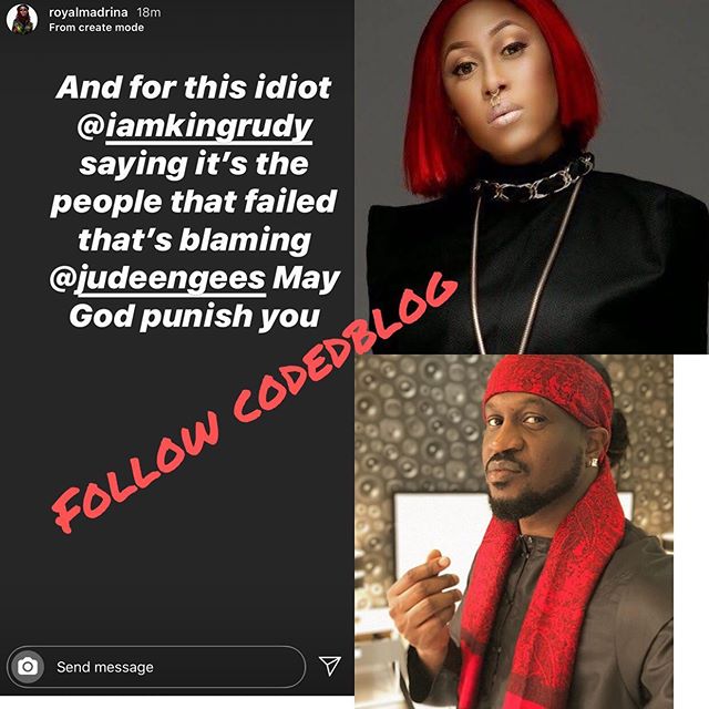 Cynthia Morgan rain curses on Paul Okoye for claiming she's blaming Jude cause she failed