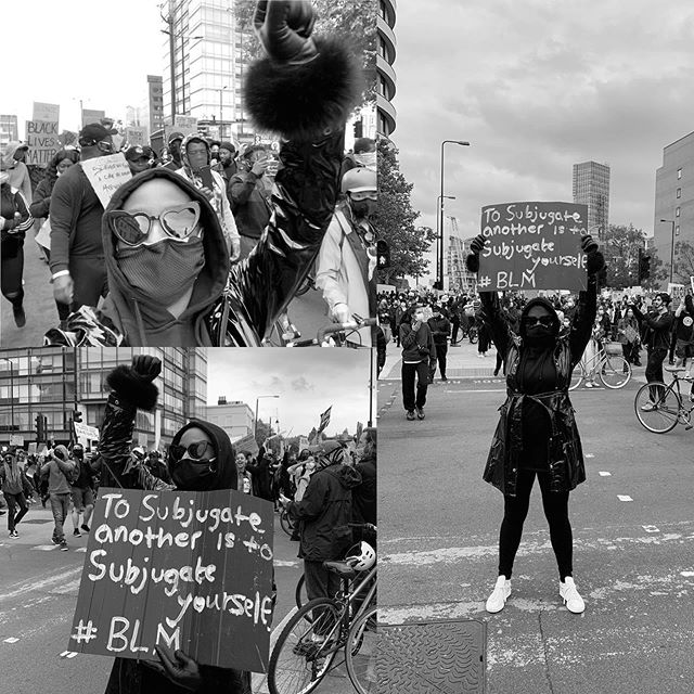 DJ Cuppy joins Black Lives Matters protest in London, calls for change (Photos)