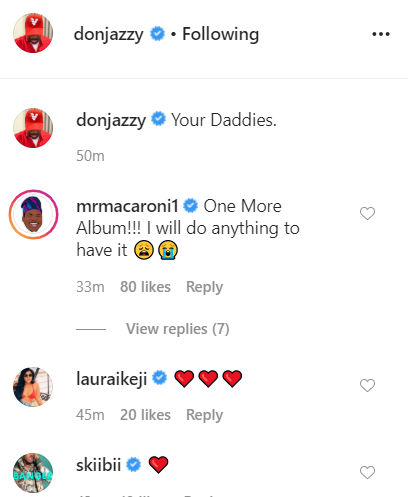 'Just give us one more album nah'- Nigerian Celebrities Mr Macaroni, Skibii & Smade reacts to Don jazzy and Dbanj Shirtless Photo 4 don1