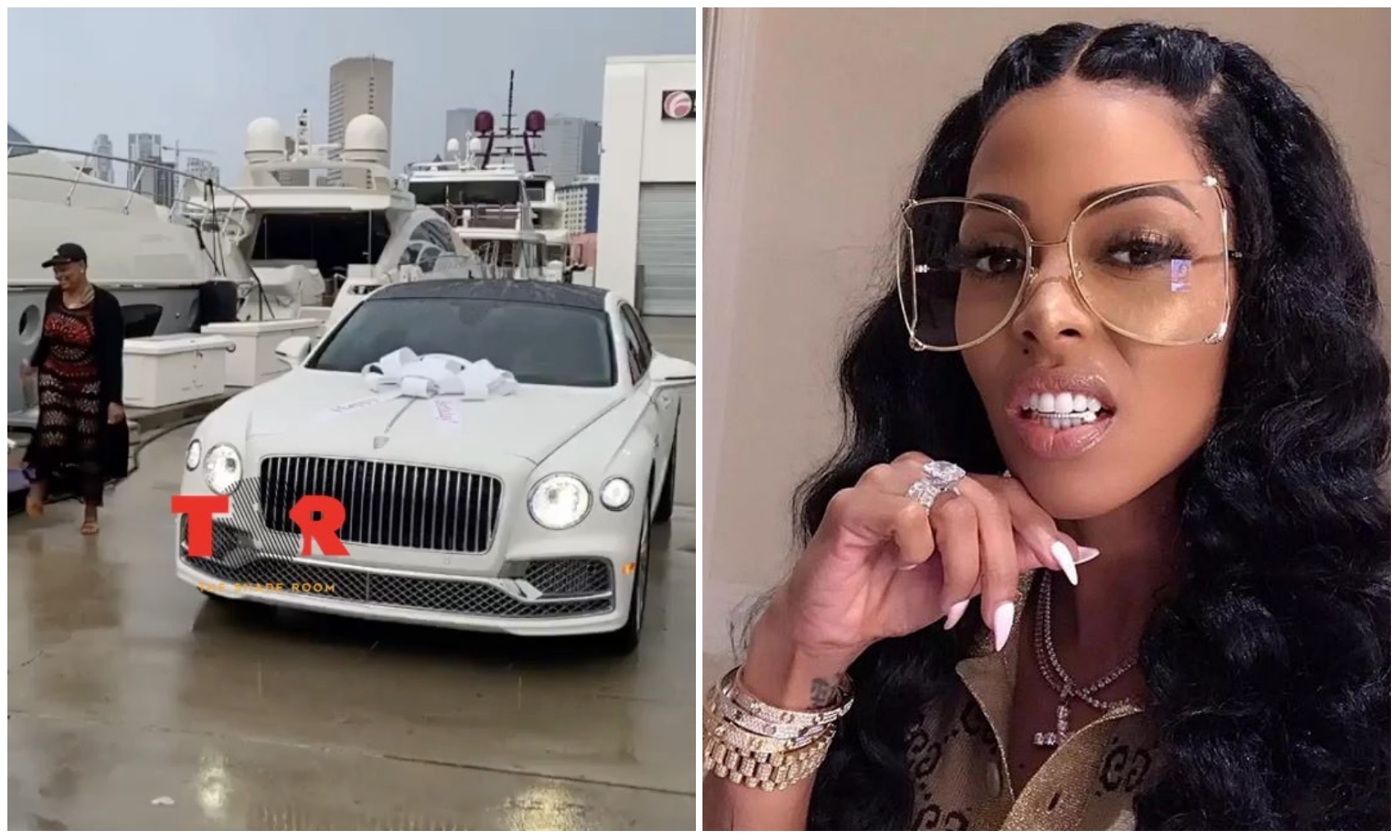 Rapper Gucci Mane's wife Keyshia Ka'oir surprise mum with customized Bentley for her 60th birthday (Video)