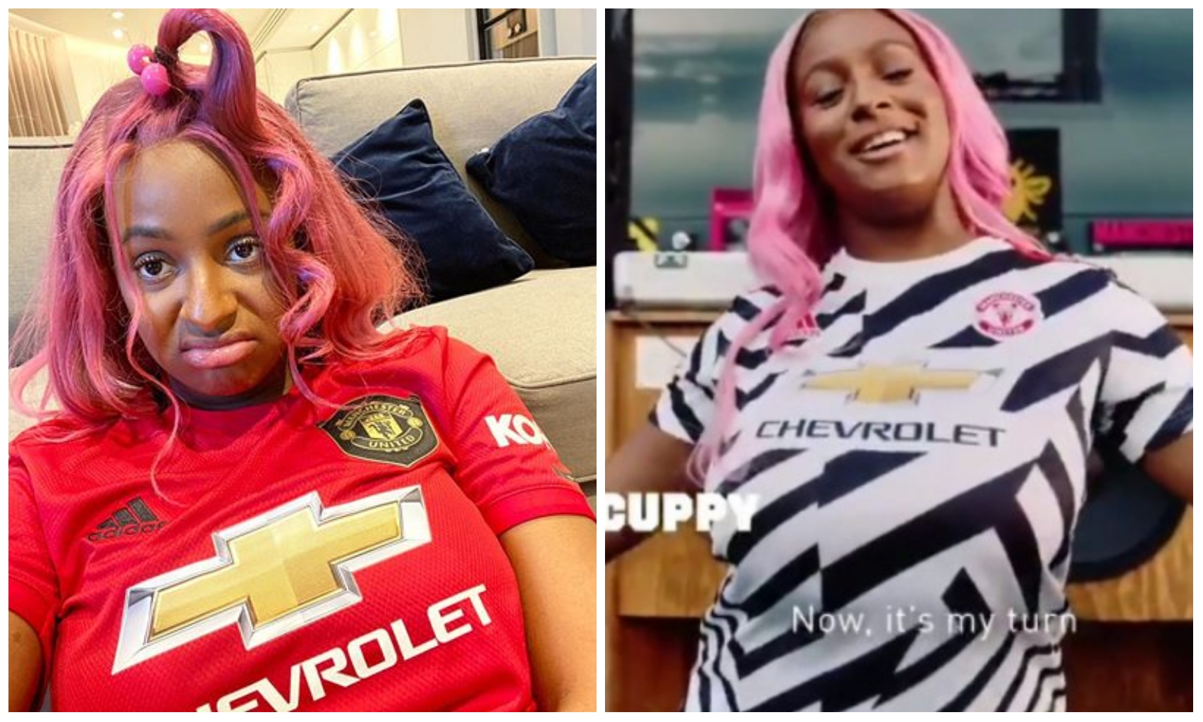 DJ Cuppy features in new Manchester United jersey campaign ad (Video)