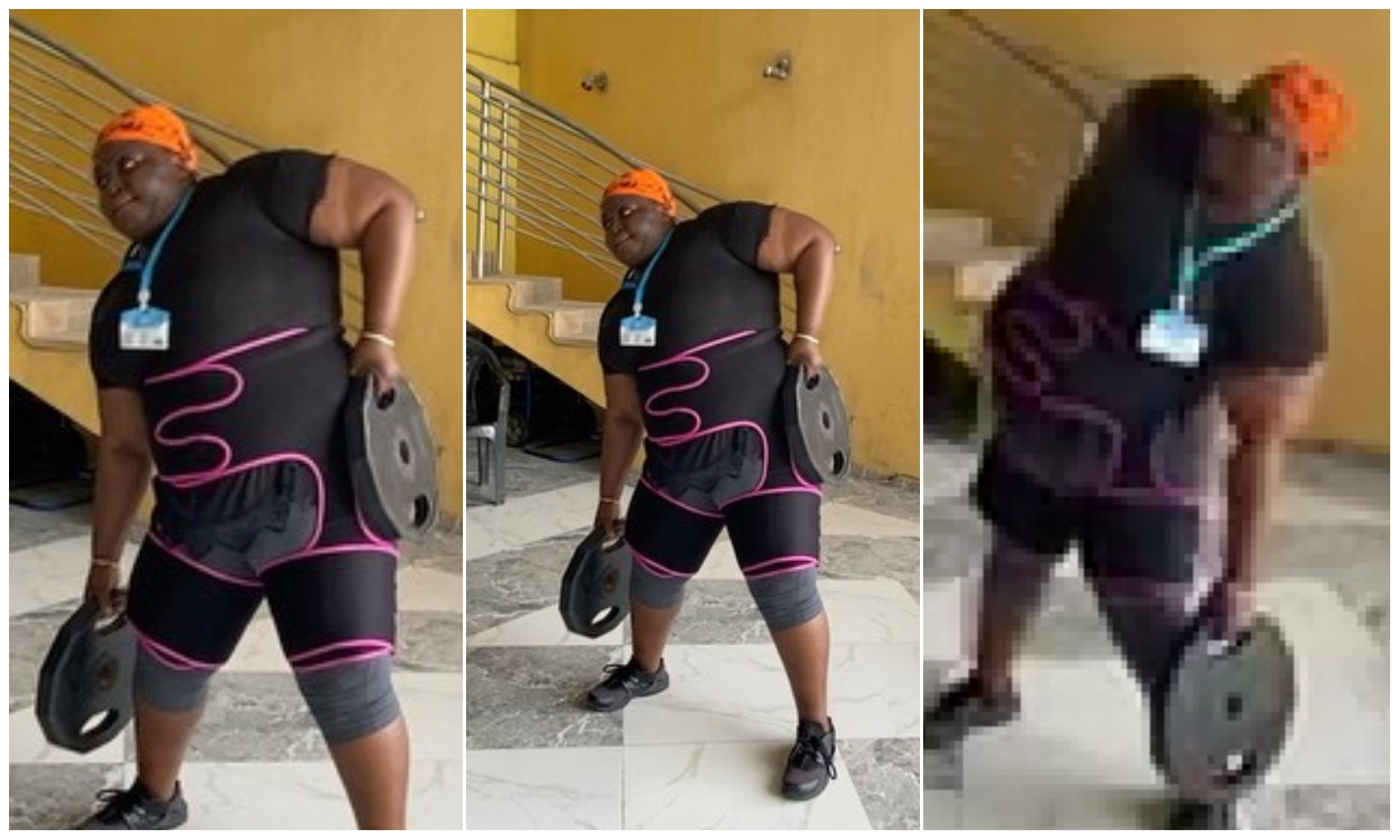 Eniola Badmus lifts 30Kg dumbbell weight as quest to reduce weight continue (Video)