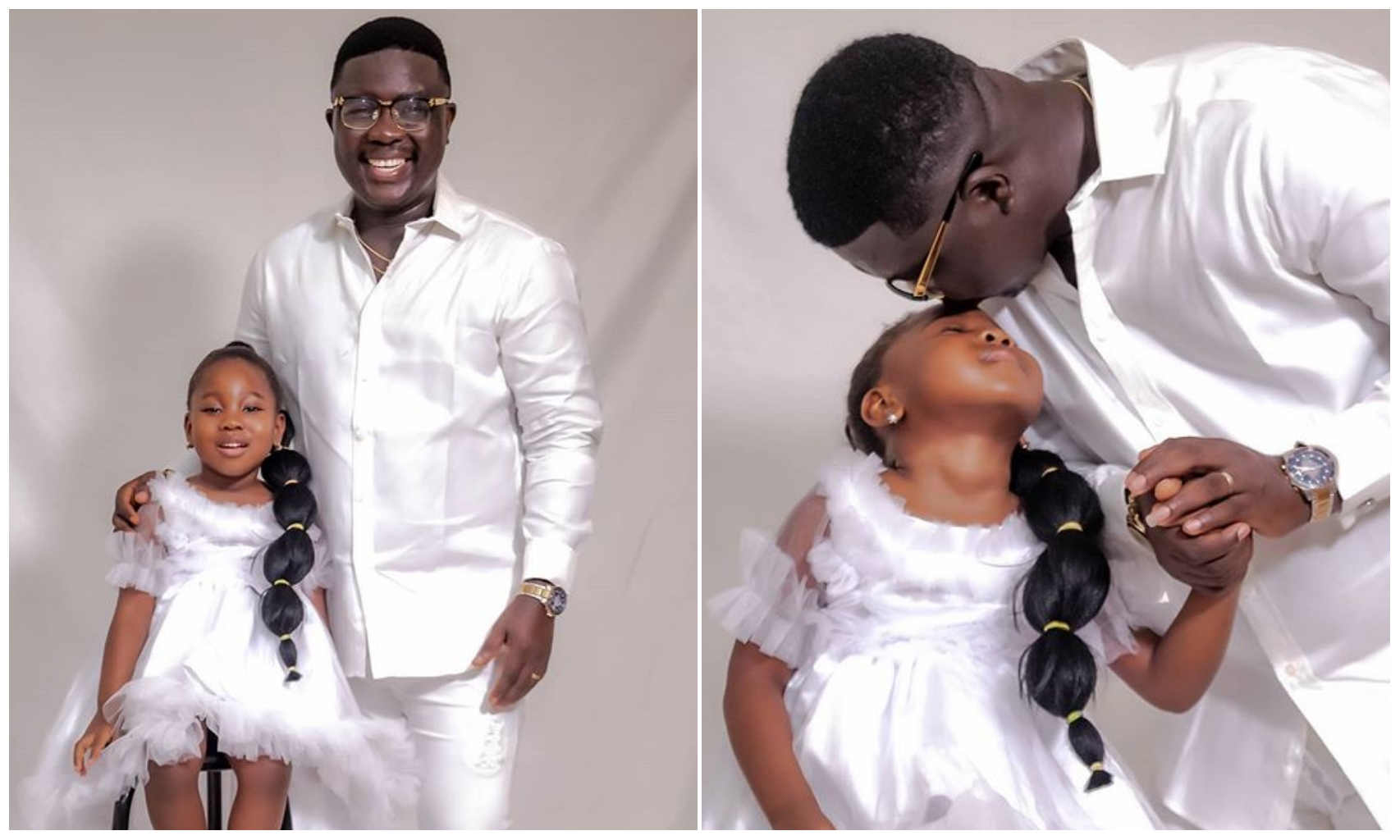 "Where is your wife?" – Fans questions Seyi Law as she's missing from their daughter's 4th birthday photoshoot