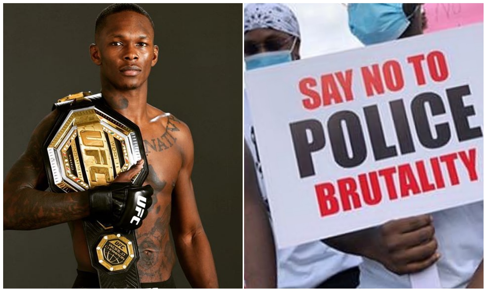 UFC Champion, Isreal Adesanya touch down in Nigeria to join EndSars protest