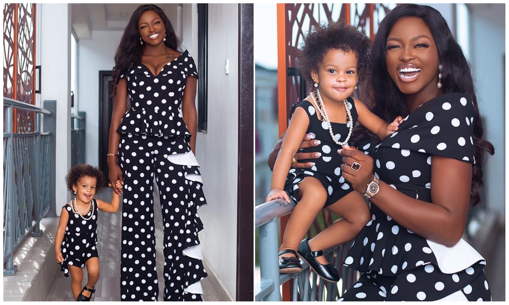 #BBNaija: Ka3na stuns out in matching sexy outfit alongside her daughter (Photos)