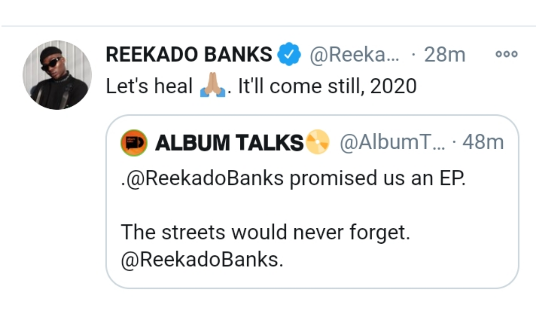 Let's heal, it'll come – Reekado Banks hints at releasing new EP amidst EndSars movement 2 PhotoGrid Plus 1603880414520