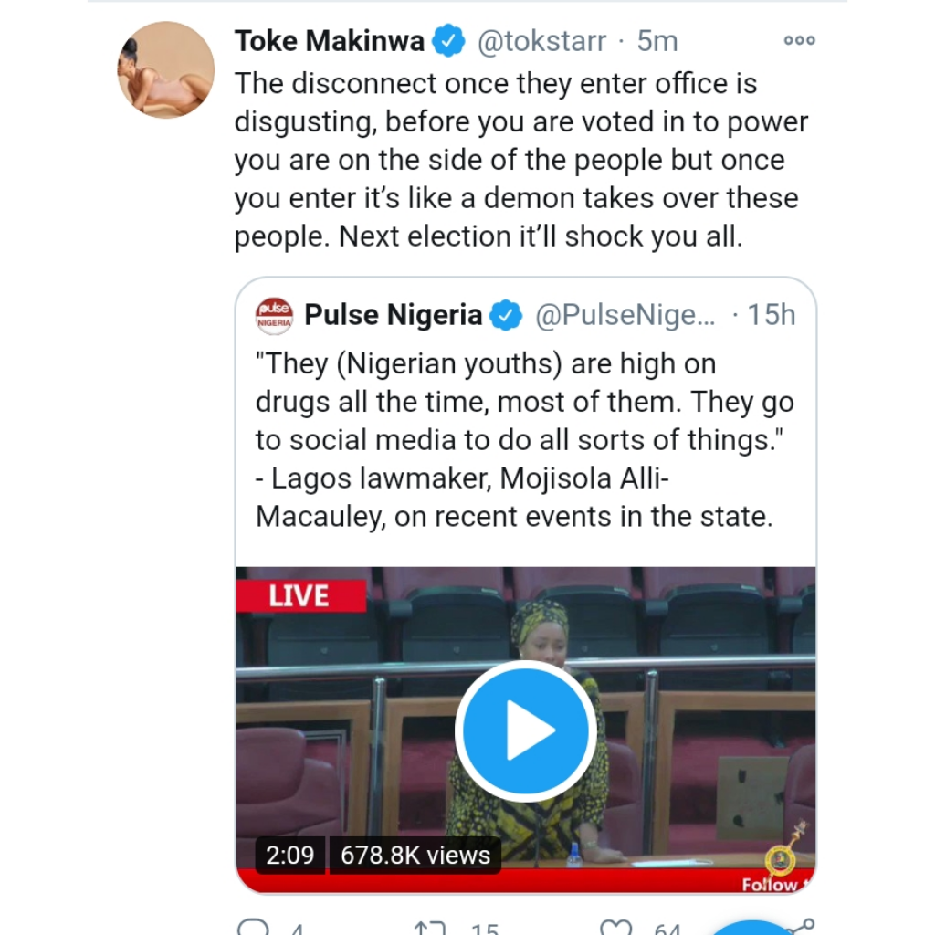 It’s like a demon takes over these people – Toke Makinwa reacts to Lagos Lawmakers comments on social media 2 PhotoGrid Plus 1604046827917 1